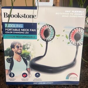 Brookstone Dual Neck/Table Fan with Color-Changing LED